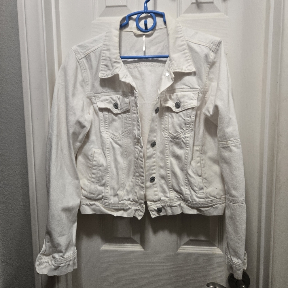 Free People Off-White Denim Jacket